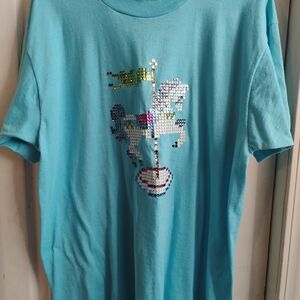 Blue Carousel Graphic Tee
